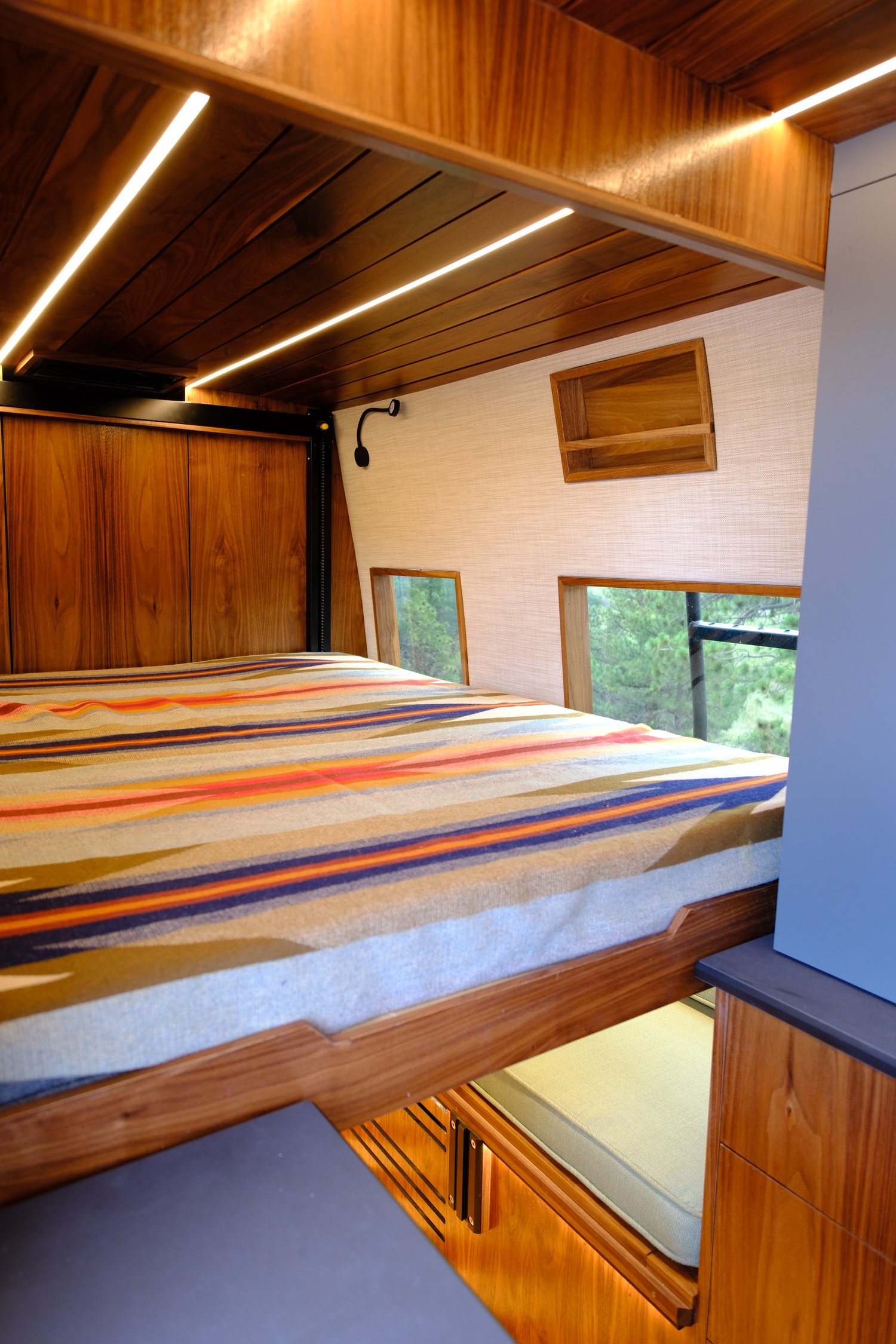 Bourbon bed lowered above its rear seating